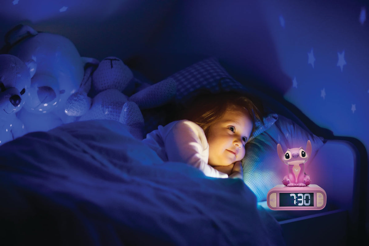 LEXiBOOK, Stitch Angel Nightlight Alarm Clock, RL800D1
