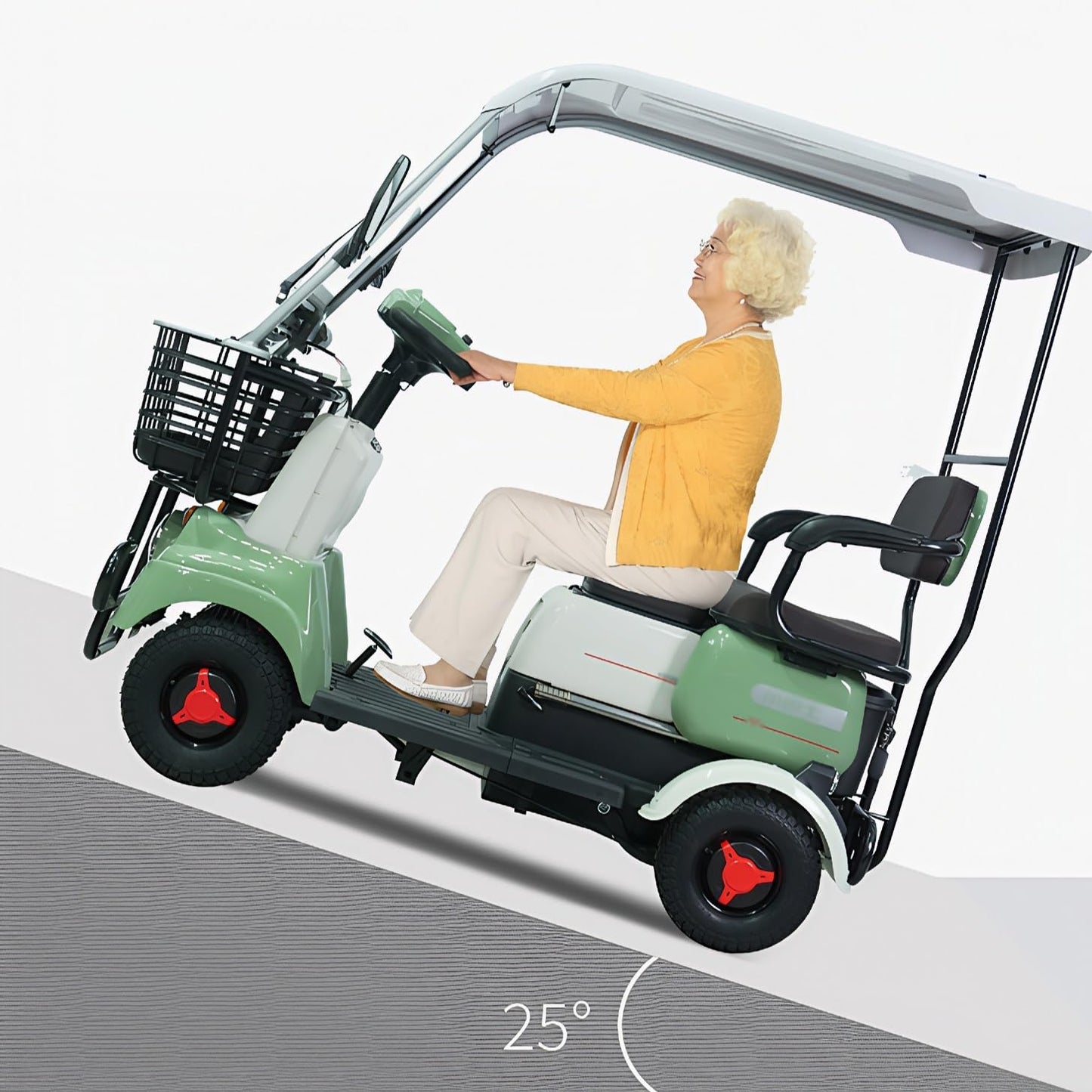 HAOWEIH Electric Golf Cart for Adults, 13 MPH, 440 LBS Capacity, Electric Golf Cart with Independent Suspension for Golf, for Golf, Neighborhood, Camping & Resorts(Lithium battery-650W+60V30AH)
