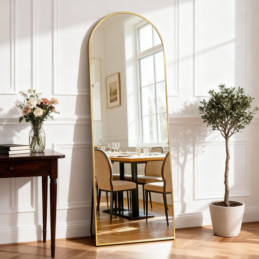 DUMOS Arched Mirror Full Length Floor, 59x16 Inch Full Body Standing Mirror