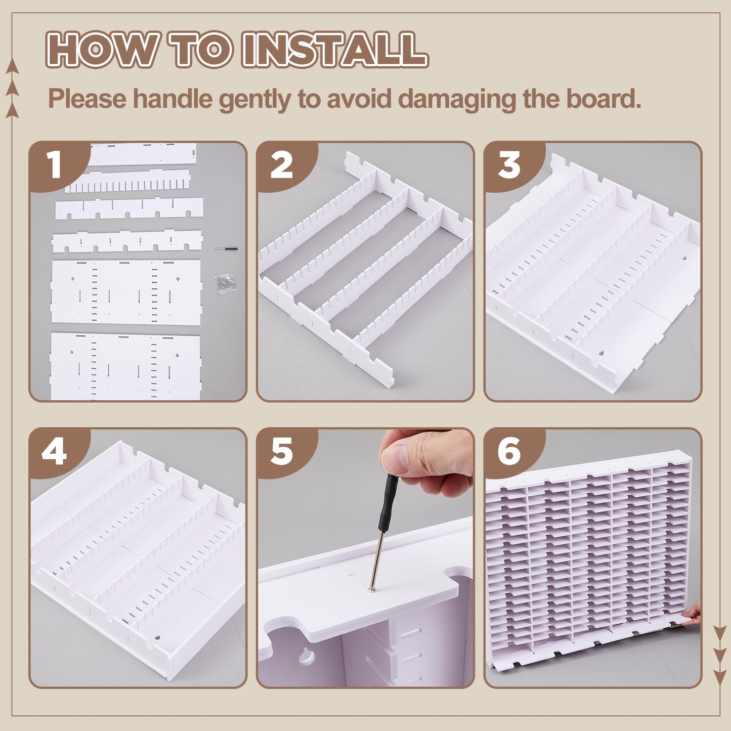 100 Slot Cassette Tape Storage Rack, Wall Mount or Freestanding Organizer