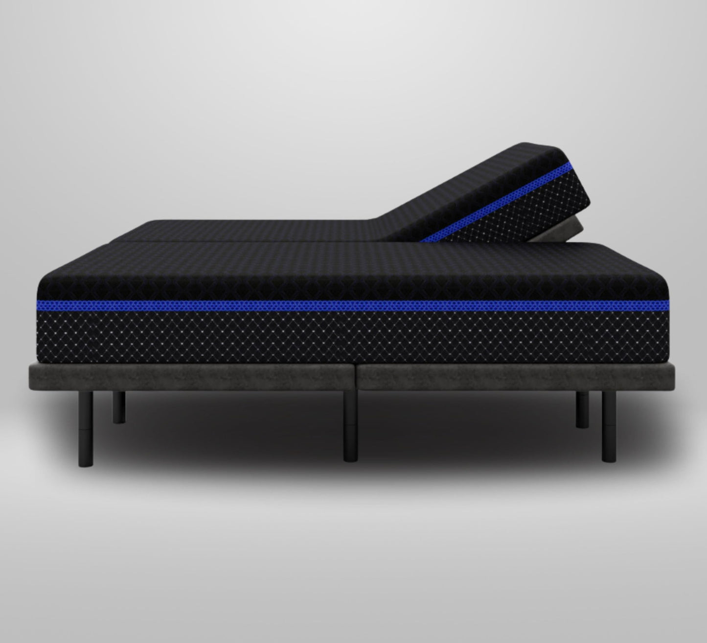 iDealBed G4 Nova Luxury Memory Foam Mattress + 4i Custom Adjustable Bed, Pressure Relief Support, Cooling Temp Regulation, Advanced Silent Operation, Massage (Nova Medium Soft, Split Queen)