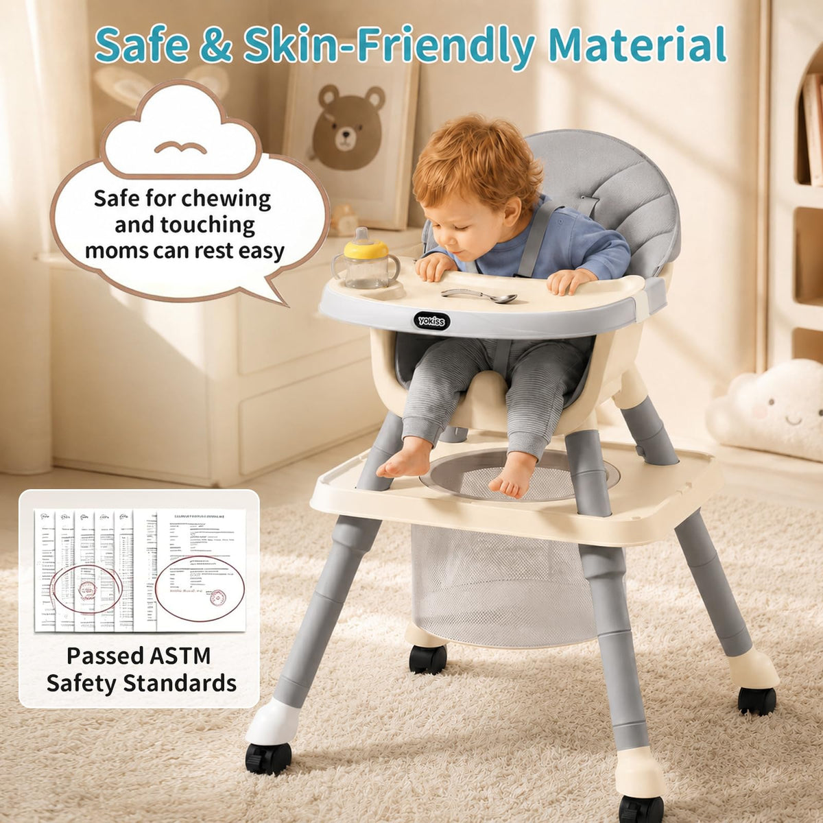 9-in-1 Baby High Chair for Babies and Toddlers with Building Block Table