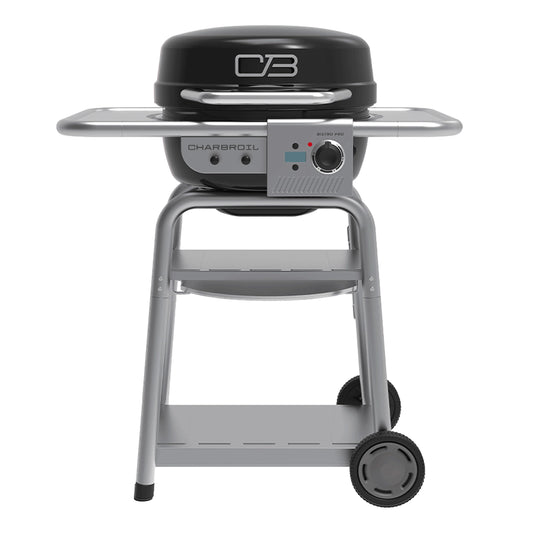 Charbroil 3-in-1 Dual Fuel Outdoor Bistro Pro Electric Grill & Griddle + Charcoal Mode BBQ, Black - 25302145