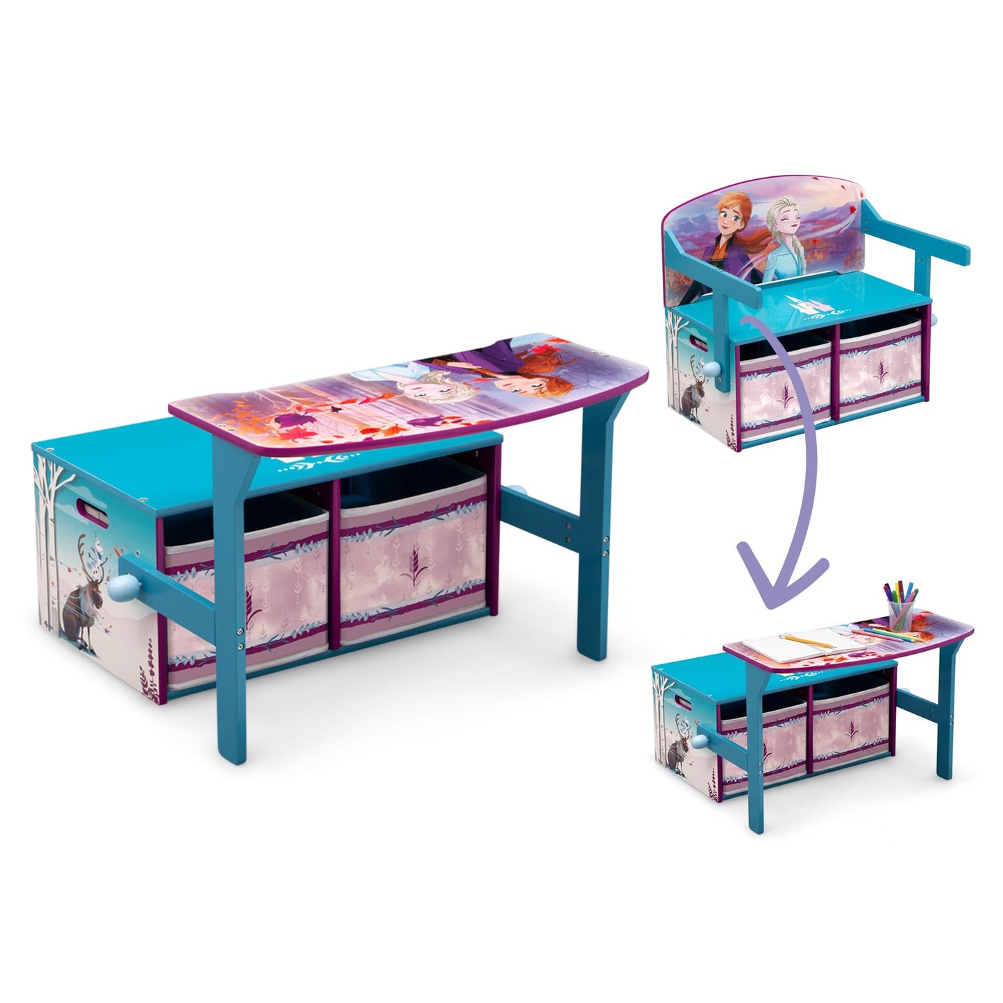Delta Children Kids Convertible Activity Bench - Greenguard Gold Certified, Frozen II