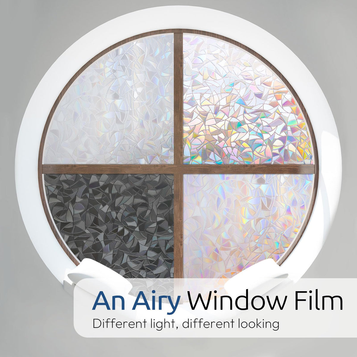 rabbitgoo Rainbow Window Privacy Film, Stained Glass Cling, 17.5" x 78.7"