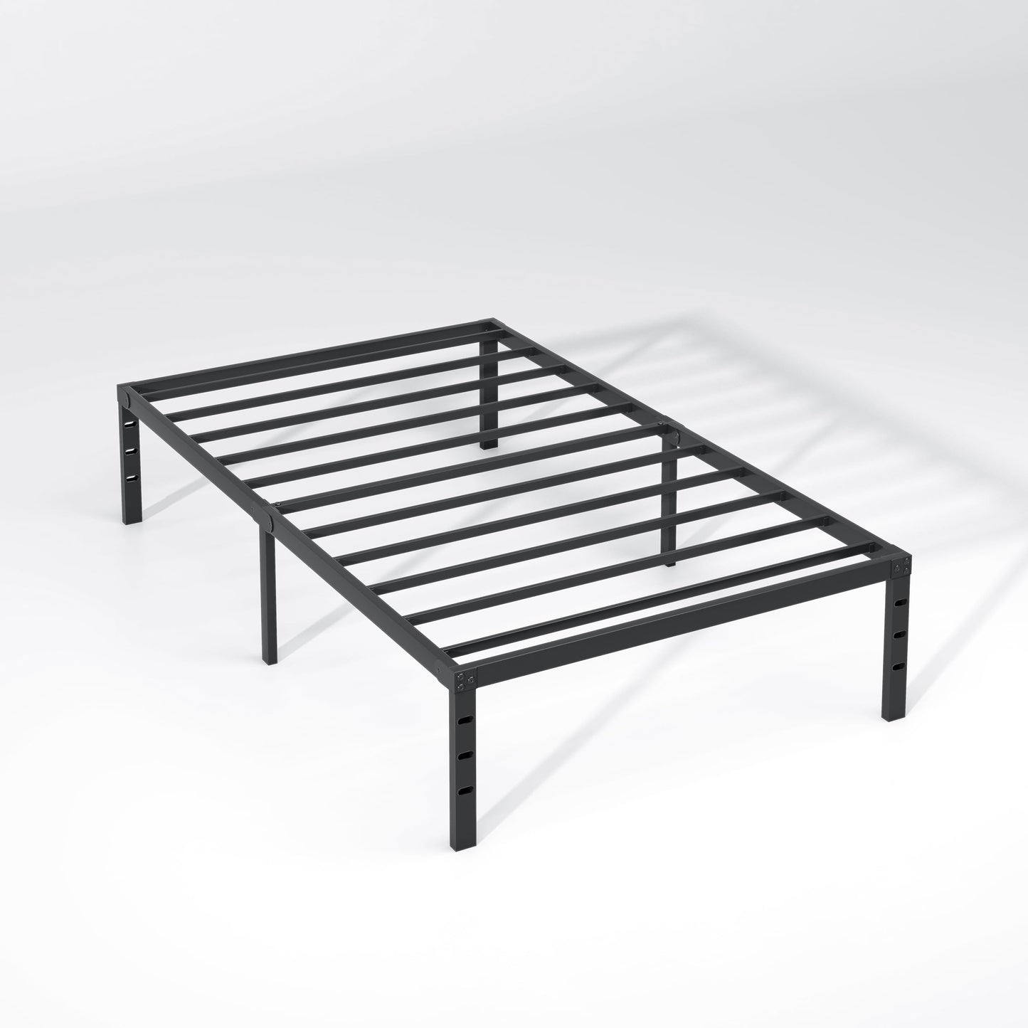 NEW JETO Metal Bed Frame,Twin Size Bed Frame with Storage Space,Heavy Duty Sturdy Mattress Foundation,Easy Assembly,No Box Spring Needed, Black,18 Inch,Twin