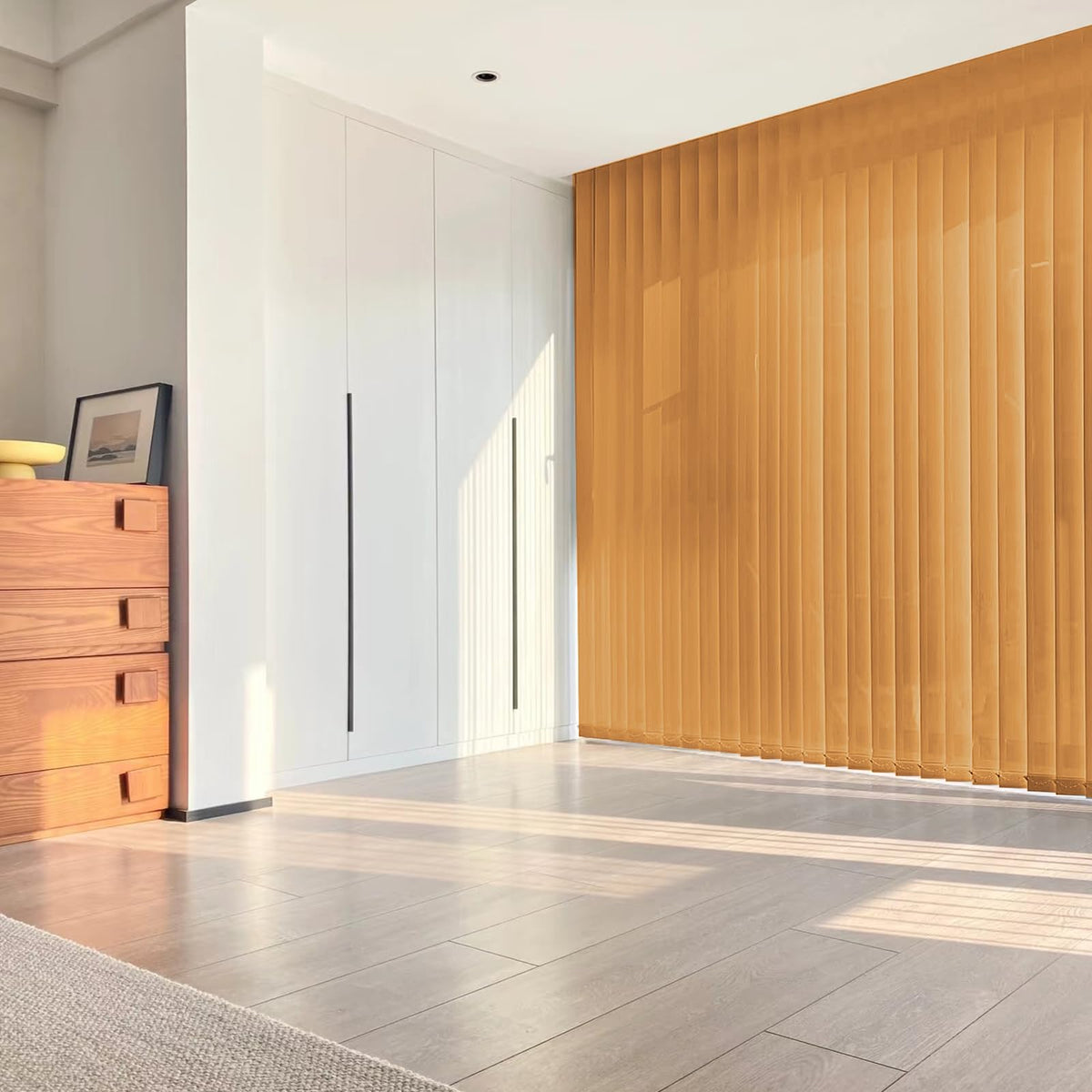 Cordless Fabric Vertical Window Blinds, Sliding Door Blinds & Shades, Privacy Window Shades, Vertical Blinds for Doors, Sliding Blinds, Khaki