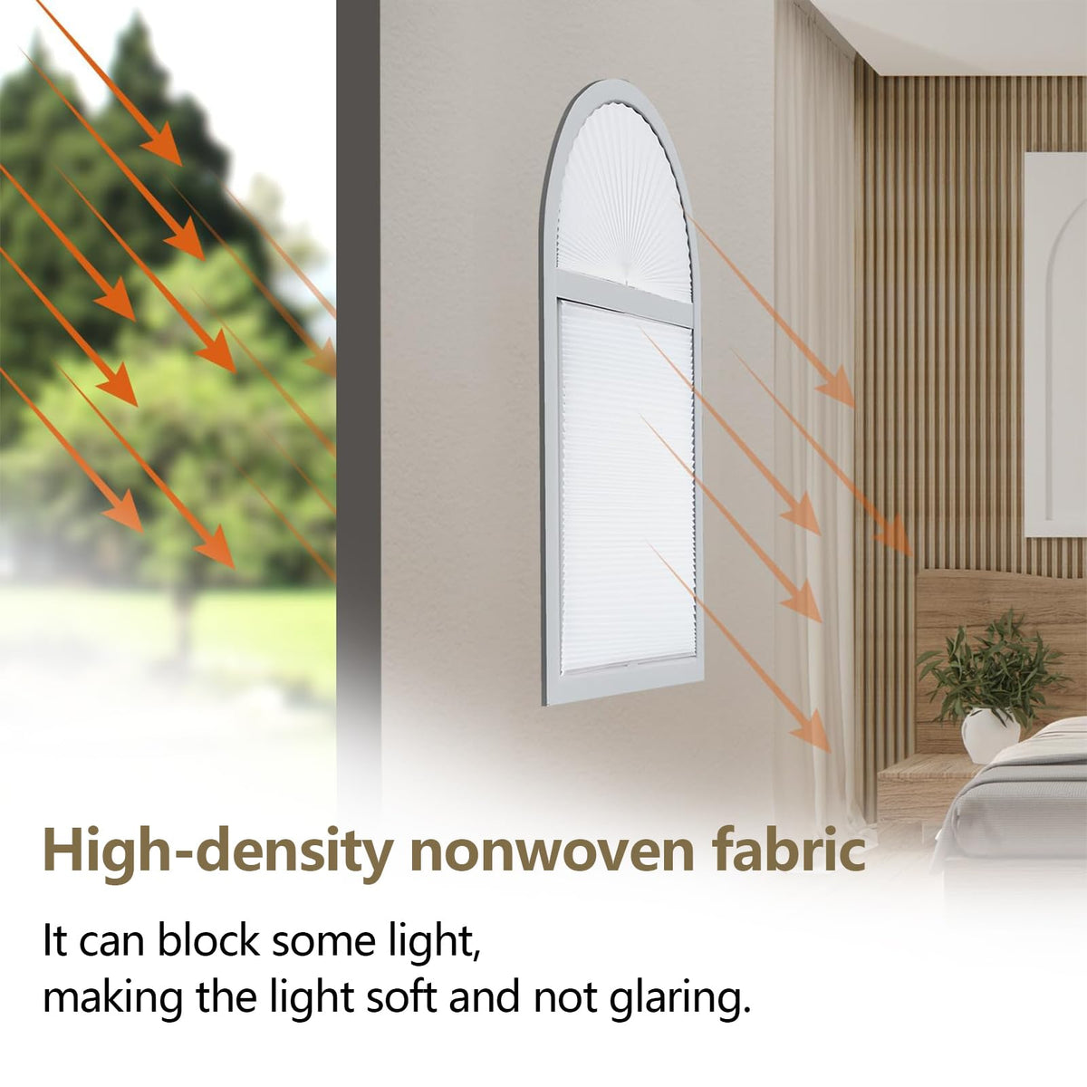 Temporary Blinds for Indoor Windows, Non-Woven Pleated Shades
