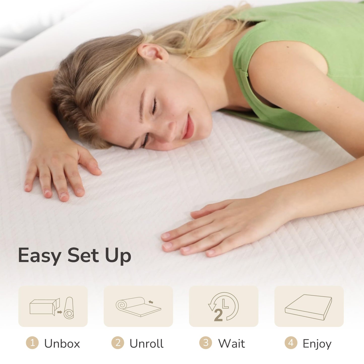 MLILY Short King RV Mattress in a Box, 10 inch Mattresses for RVs, Campers & Trailers, Green Tea Memory Foam Mattress for Cool Sleep & Pressure Relief, Medium, 72" x 75"