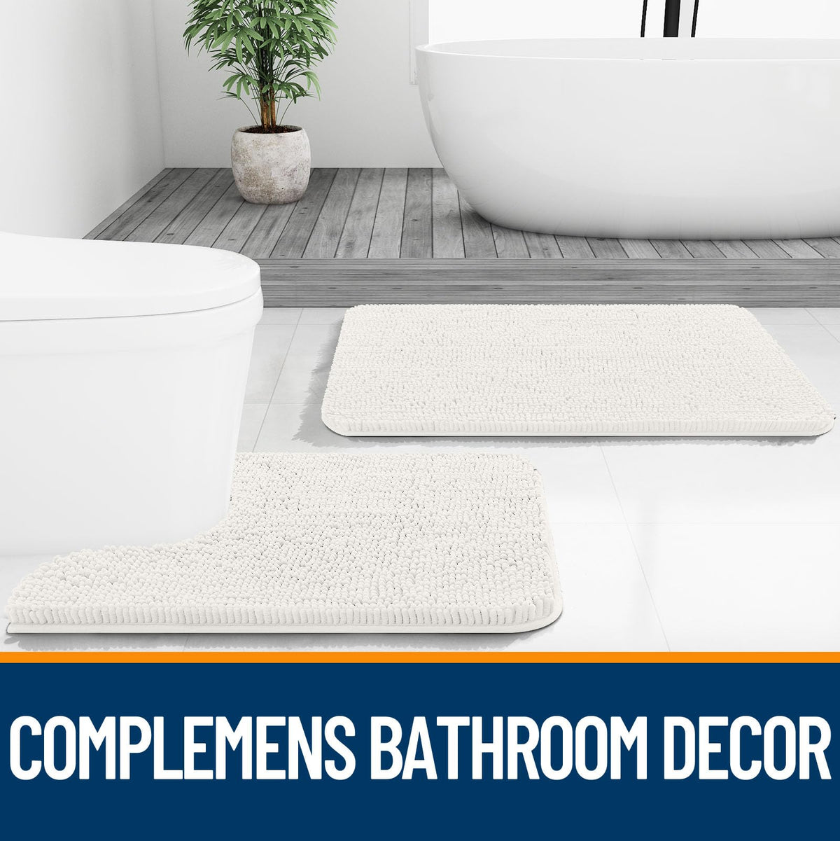 OLANLY Bathroom Rugs 30x20, Extra Soft Absorbent Chenille Bath Rugs