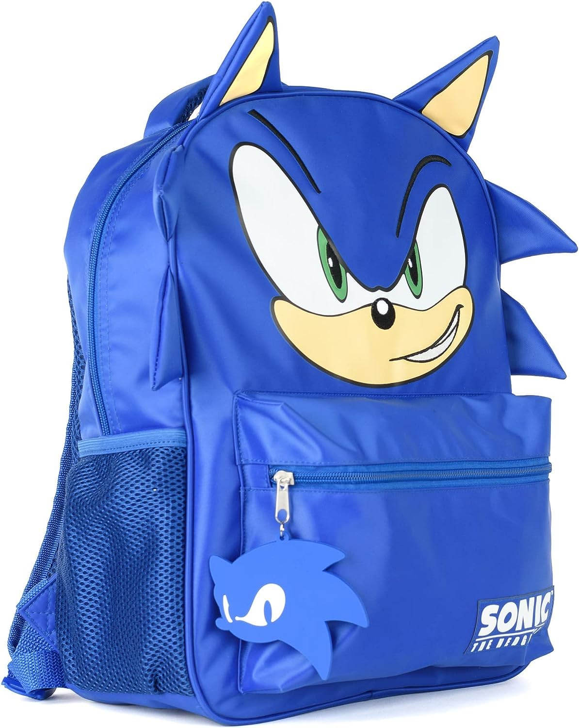 AI ACCESSORY INNOVATIONS Sonic Backpack for Boys & Girls, Bookbag with Adjustable Shoulder Straps & Padded Back,16 Inch Schoolbag with 3D Features, Blue