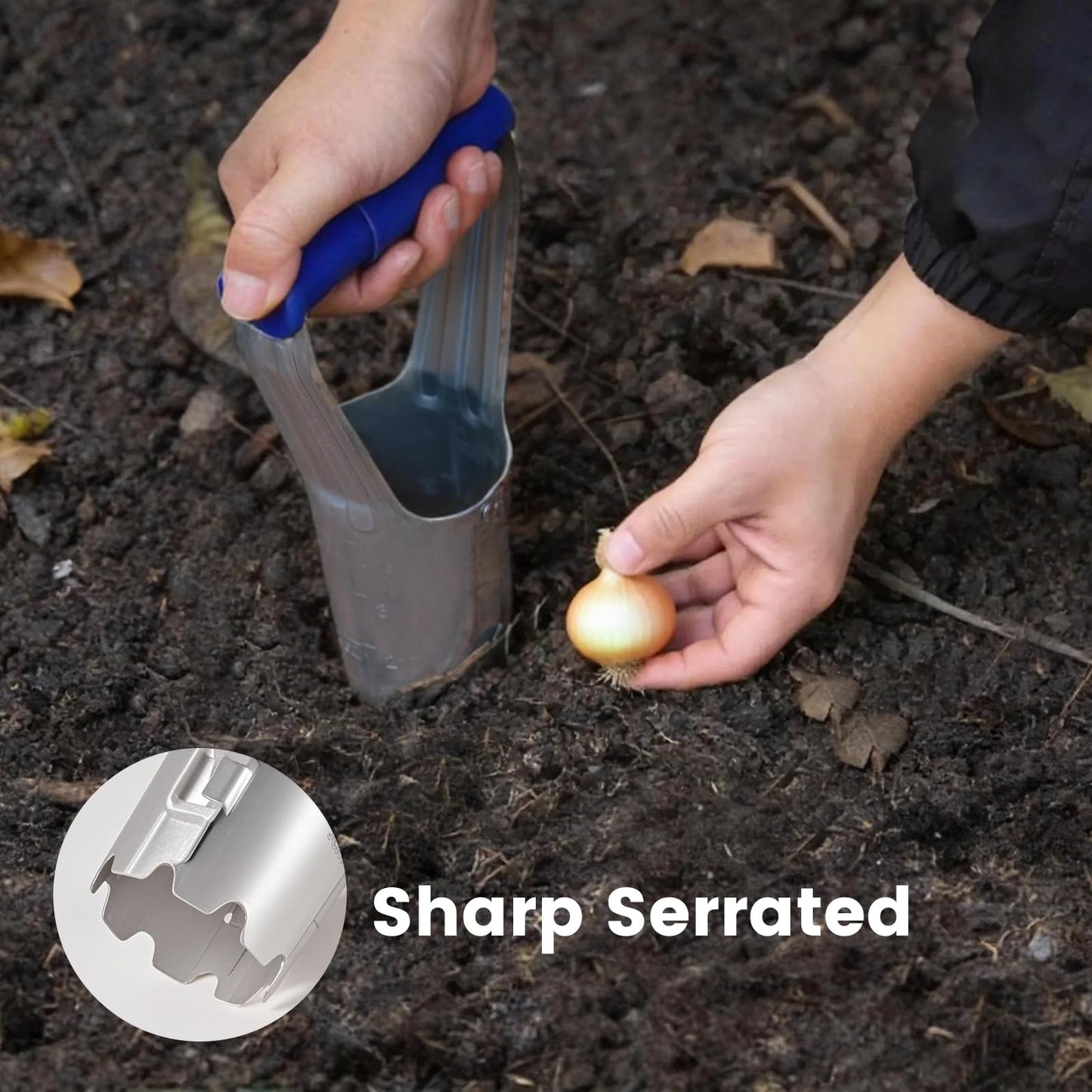 XVBITOR Bulb Planter Tool, Bulb Planter with Depth Markers and Bend Free for Planting Bulbs and Digging, Designed Automatic Soil Releasing Seed for Tulips, Dahlias, Daffodils