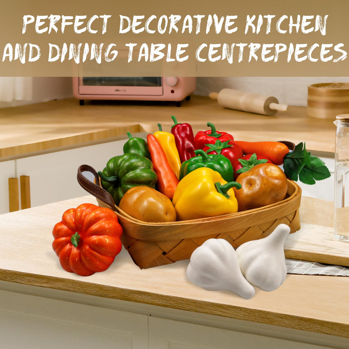 Lorigun 16 Pieces/Set Artificial Vegetables Simulation Vegetables Decoration Kitchen Home Decor Realistic Fake Vegetables Decor Set Photo Props