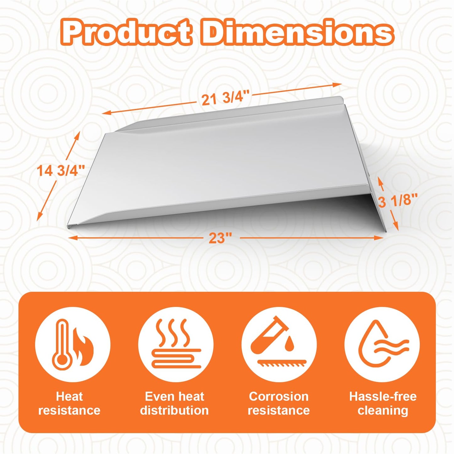 MOASKER Drip Pan for Z Grills 1000 Series Pellet Grills Heat Baffle Replacement Parts for Z Grills 10002B 10002E 1000C 1000D 1000E Stainless Steel Drip Tray Parts