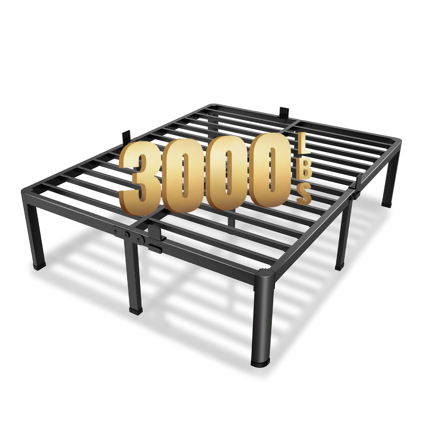 MAF 14 Inch California King Metal Platform Bed Frame with Round Corner Legs, 3000 LBS Heavy Duty Steel Slats Support, Noise Free, No Box Spring Needed, Easy Assembly