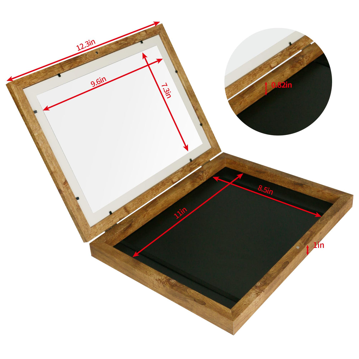 iRahmen Kids Art Frames 8.5x11 Set of 2 - Front Opening Childrens Picture Frame Changeable, Wood Artwork Display Storage for Wall Mount, Magnetic Door Holds 50 Art Pieces for Drawings, 3D Picture, Crafts, Portfolio, Brown