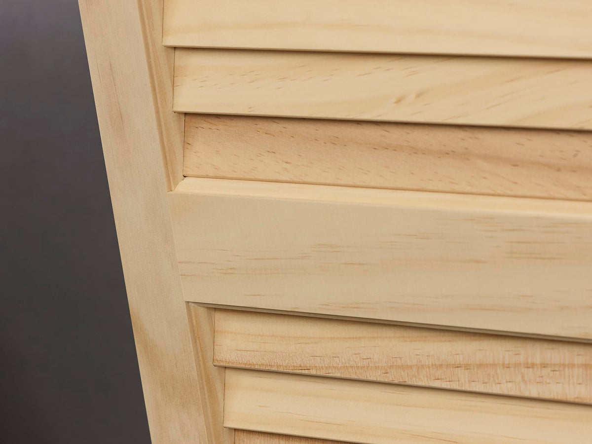 LTL Home Products AM-SHL59 American Wood Exterior Window Louvered Shutters, 15" x 59", Unfinished Pine