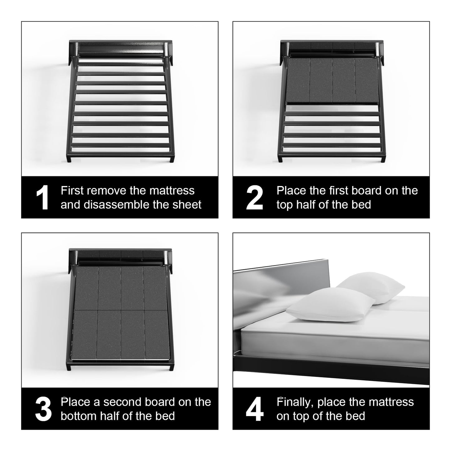 Imperius Breathable, Noise Minimizing, Moisture Resistant Bunkieboards,Large Double Bed 10mm Bunkie Board, Folding Spring Box, Light and Thin Bed,Full Size 54x75''