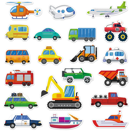 20 PCS Transportion Thick Window Gel Clings for Kids Toddlers