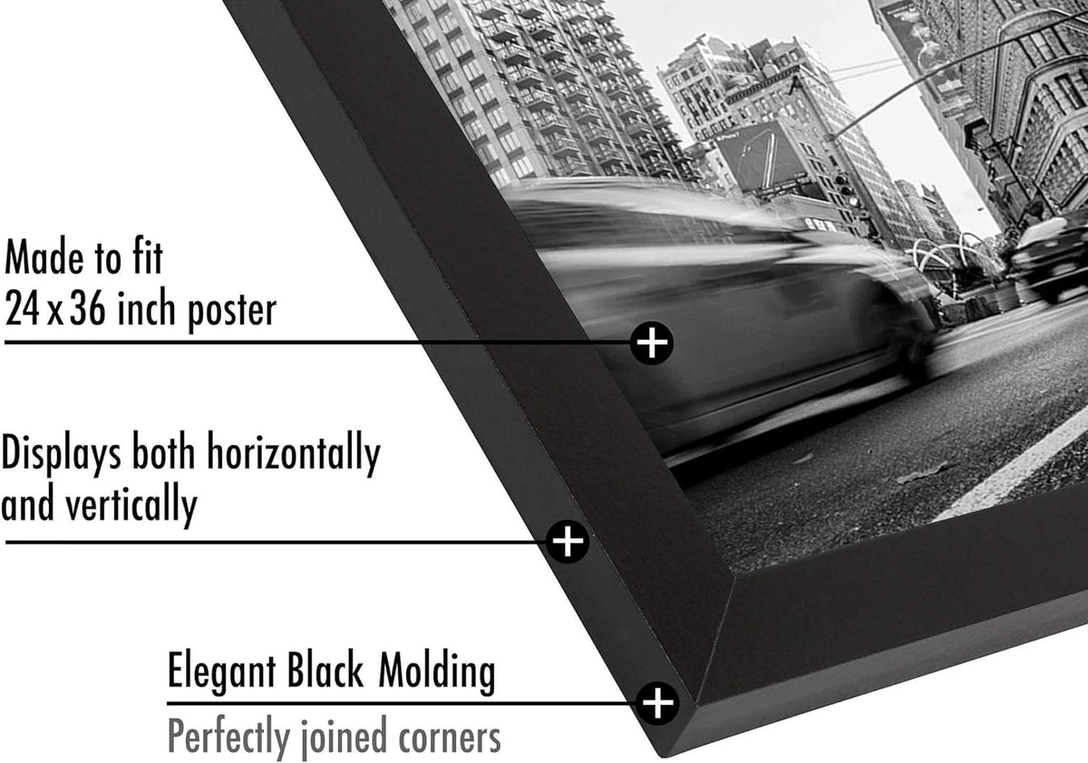 Americanflat 24x36 Poster Frame - Engineered Wood - Black