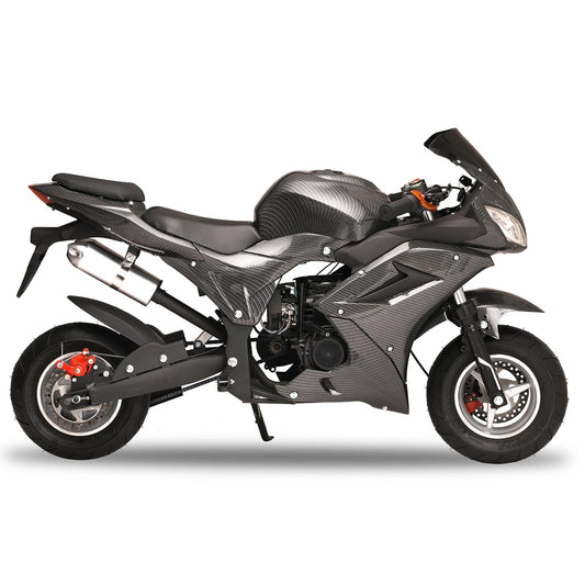 49cc Kids Motorcycle, Mini Dirt Bike, 4-Stroke Dirt Bike with 6.5" Off Road Tire, Gas Power Motocross with Front Rear Disc Brakes, Max Speed 25MPH,Max Load 440 LBS,Gift for 8-14 Kids,Black