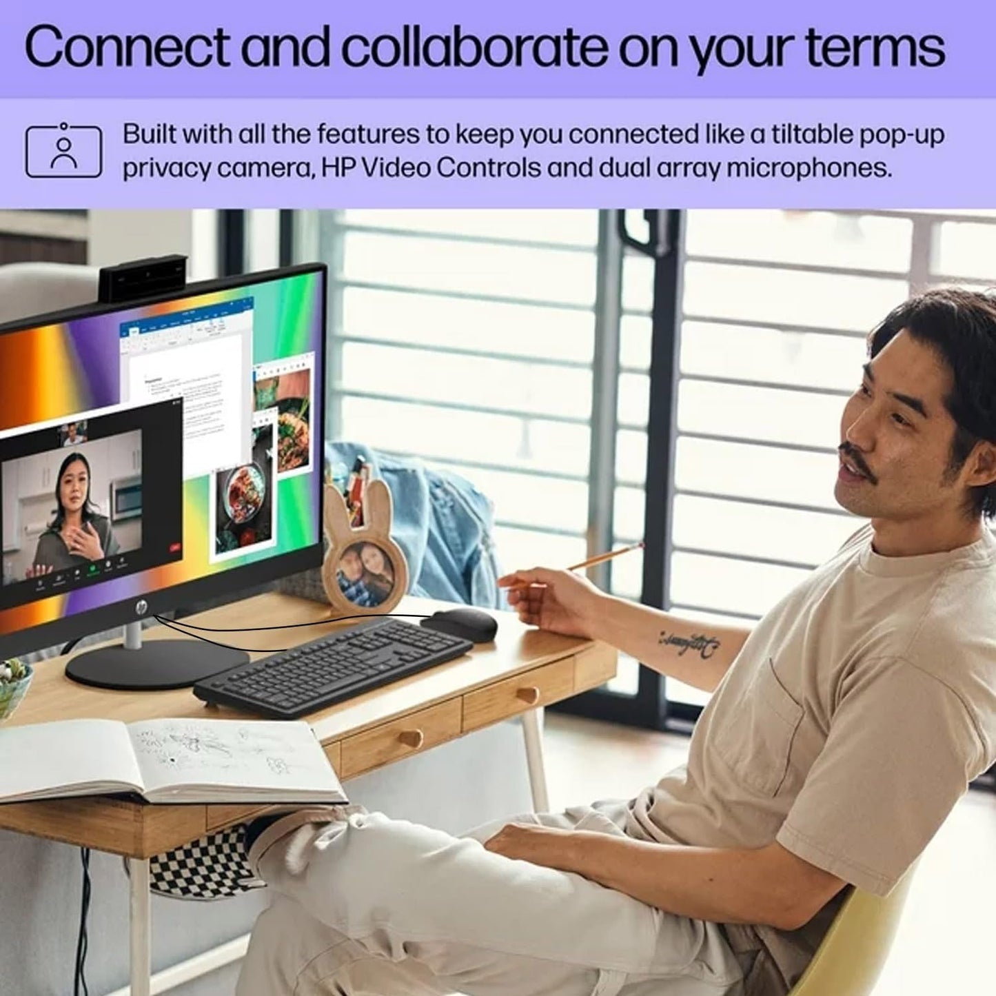 HP 27" FHD Touchscreen Intel Ultra 7 AI All-in-One Desktop, 27" FHD Touchscreen, Intel Ultra 7 255U, 16GB DDR5 RAM, 1TB SSD, Wired Keyboard & Mouse, Wi-Fi 6, Win11 Home, Bundle with 64GB Flash Drive