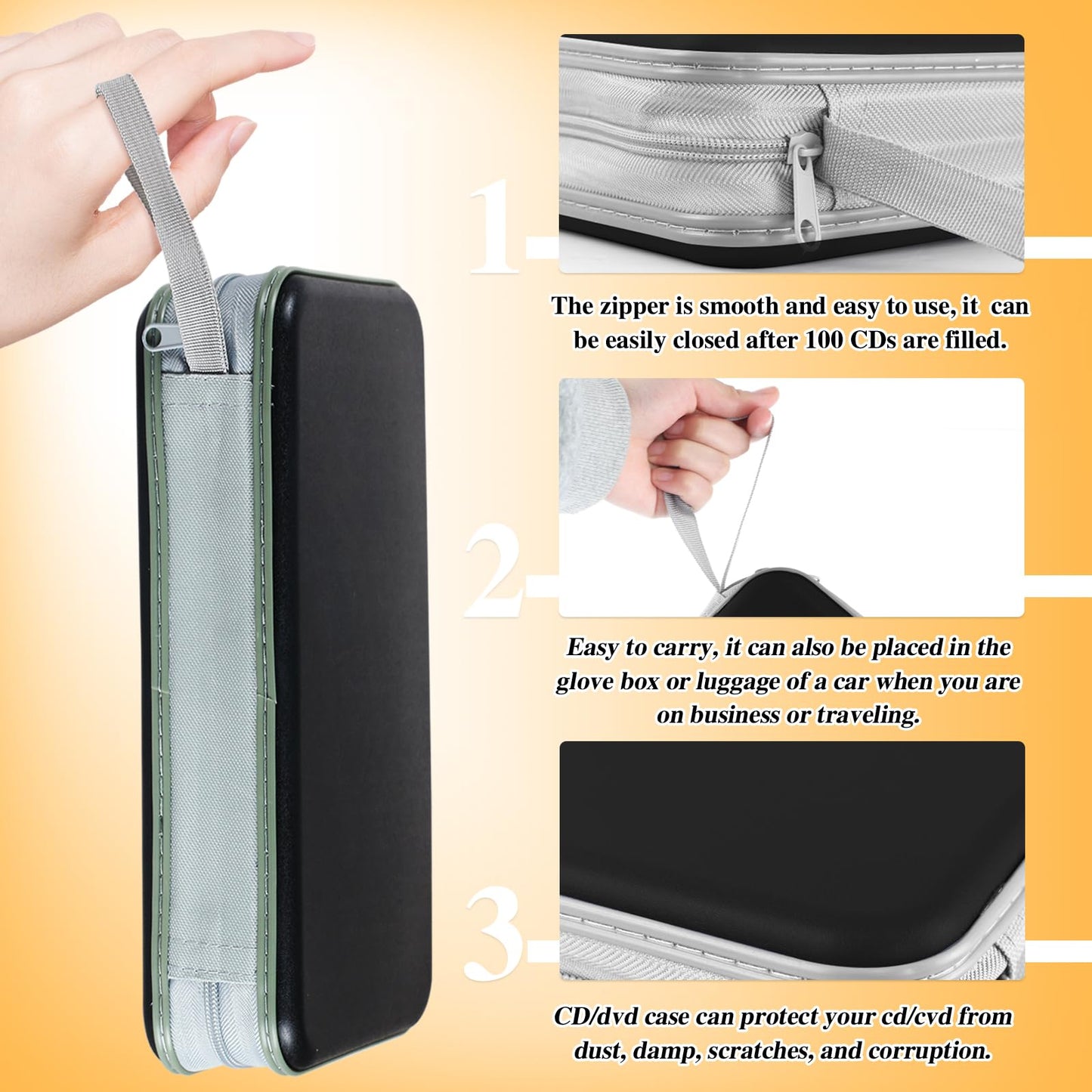 YILAG CD Case DVD Storage 4 Pack,100 Capacity DVD Cases Holder CD Storage Case Holders Plastic CD DVD Disc Case Storage Wallet Binder for Car Home Office Travel(4Colours)