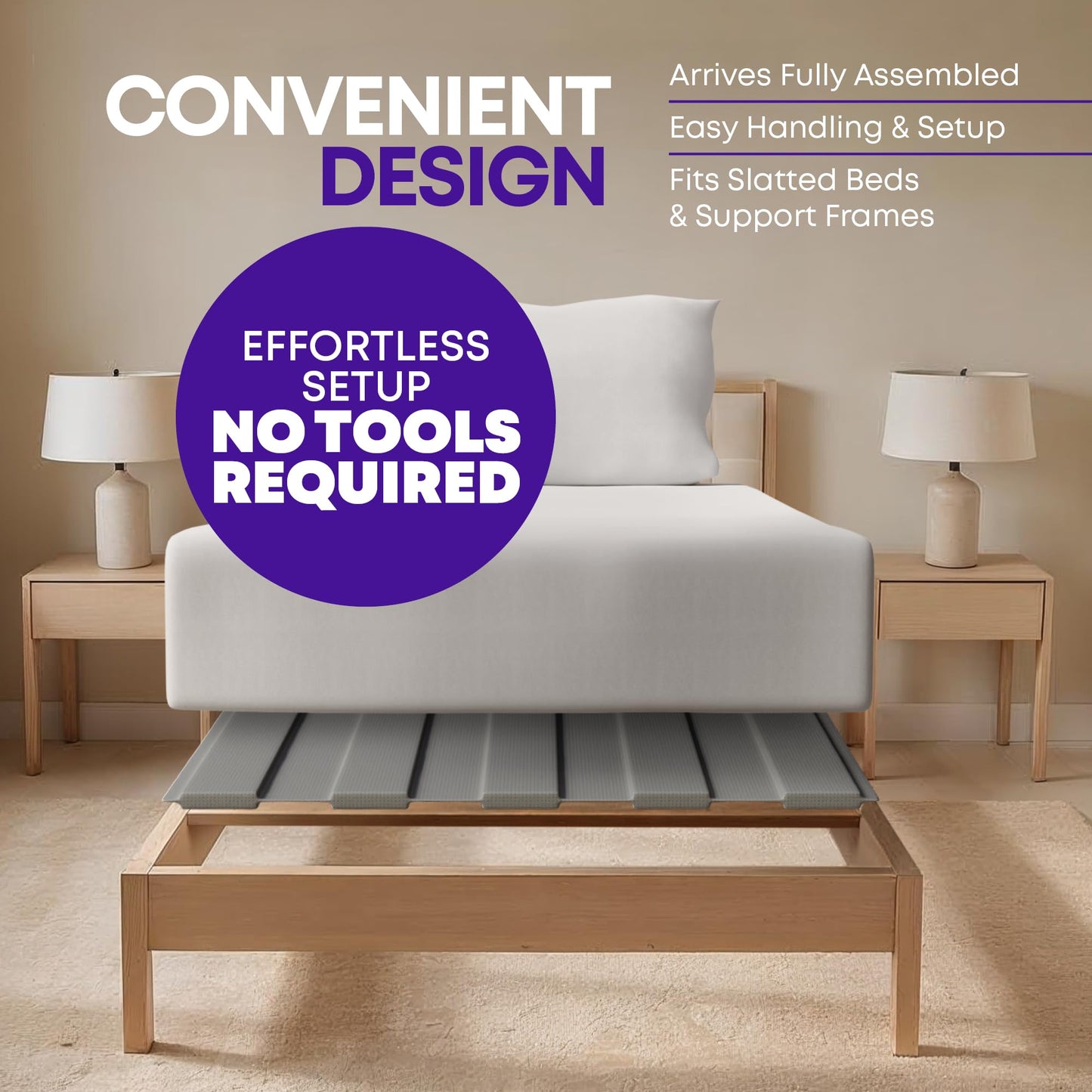 Greaton, 0.75-Inch Vertical Wooden Bunkie Board/Bed Slats, Twin, Grey