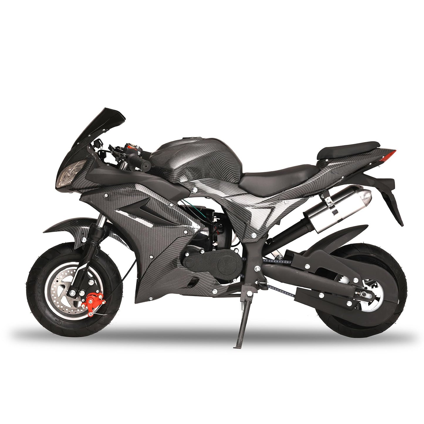 49cc Kids Motorcycle, Mini Dirt Bike, 4-Stroke Dirt Bike with 6.5" Off Road Tire, Gas Power Motocross with Front Rear Disc Brakes, Max Speed 25MPH,Max Load 440 LBS,Gift for 8-14 Kids,Black