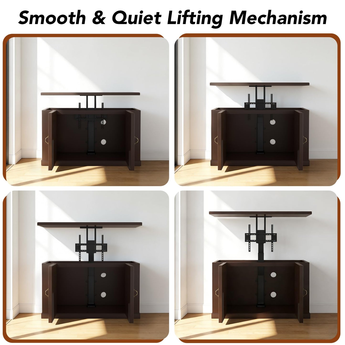 TV Lift Cabinet for 32-50” TVs, Hidden Motorized Indoor/Outdoor TV Cabinet with Remote Control, Lifting Indoor TV Stand with Motorized Vertical Stand Lift，End of Bed TV Stand