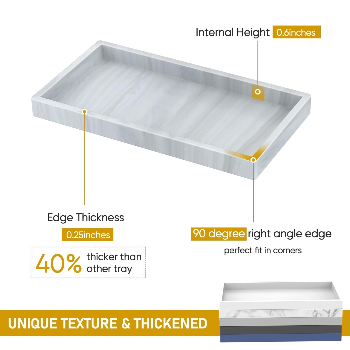 Silicone Bathroom Tray,Shatterproof Silicone Tray for Bathroom Counter,Small Vanity Tray for Bathroom Soap Dispenser Tray Toilet Tank-7.8 * 3.9in