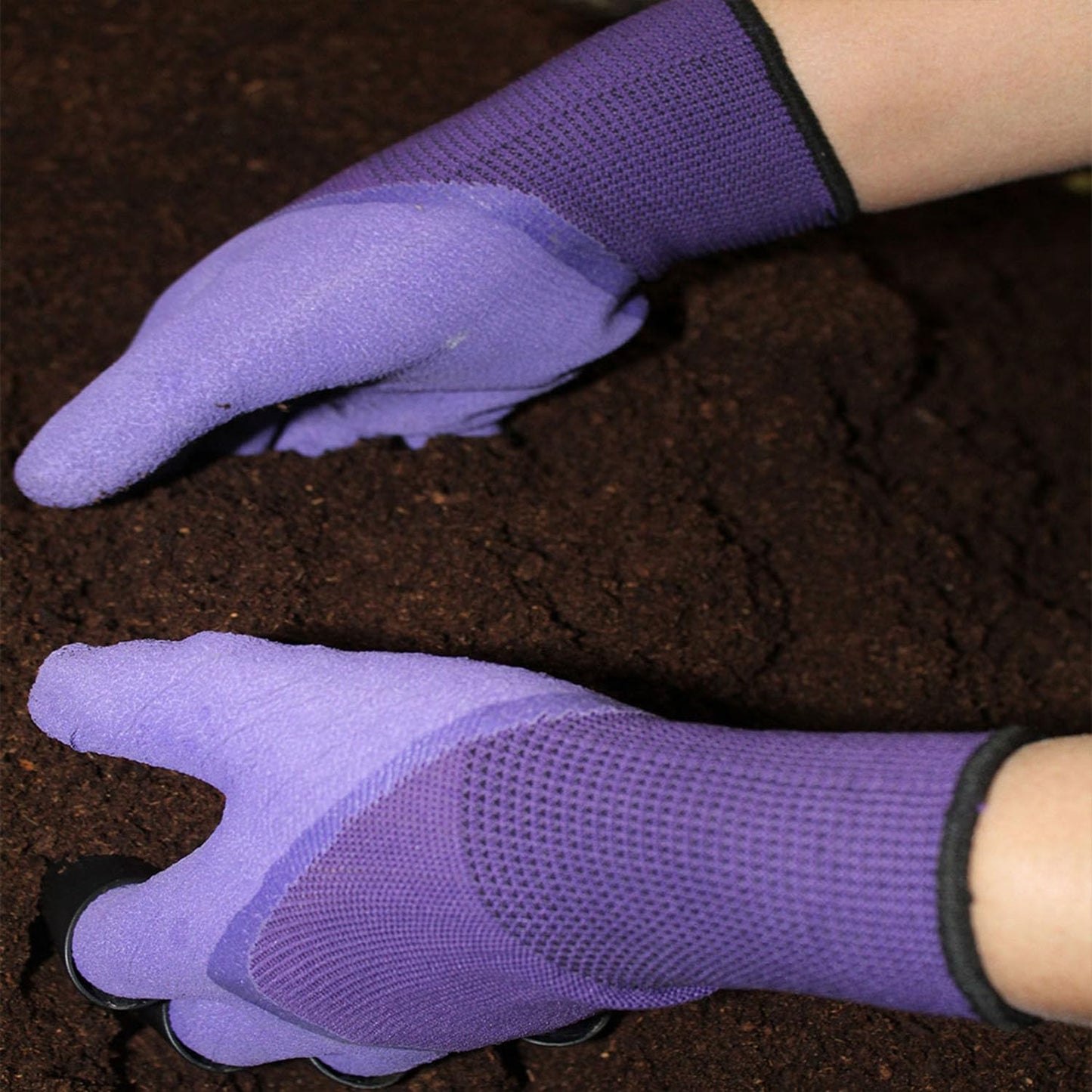 UIOOIU Gardening Gloves with Claws for Digging Planting and Weeding Gardening Gloves Waterproof Breathable Best Gift for Gardeners (One Pair Purple Double Claws)