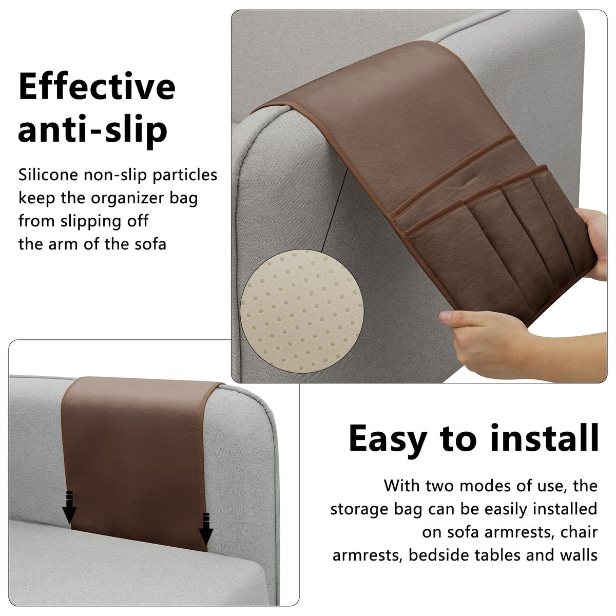 Remote Control Holder for Armchair Caddy, Remote Holder with 5 Pockets
