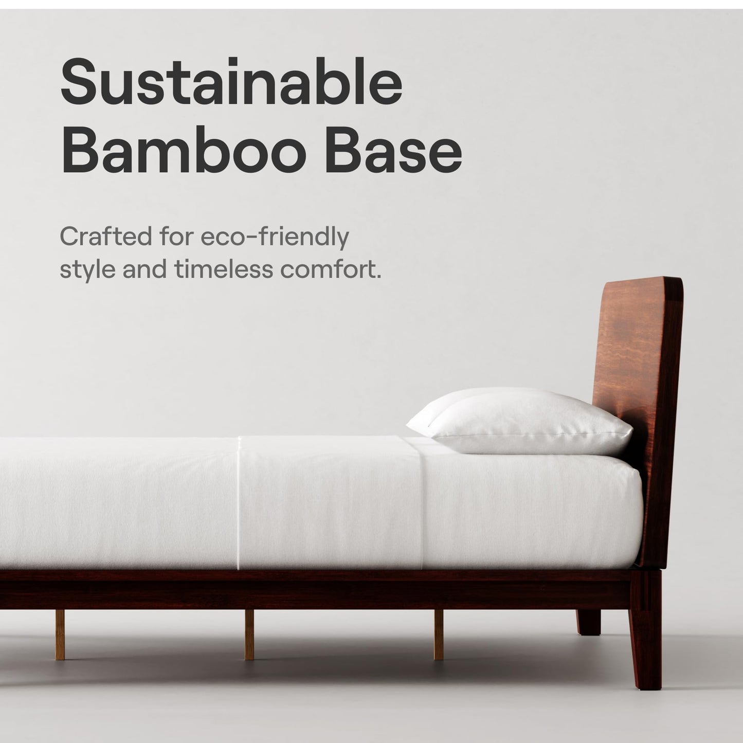 Nectar Bamboo Headboard - Cal King - Walnut - Attachable to Bamboo Bed Frame (Sold Seperately) - Easy Tool Free Set Up - Contemporary and Durable