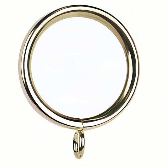 XHLTTBD Polished Gold Metal Curtain Rings with Eyelets, 40 Pack 1.25 Inch Opening Fits 1 to 1.2 Inch Curtain Rods, Closed Iron Drapery Rings for Pinch Pleat Drapes, Rings Only, No Clips or Hooks