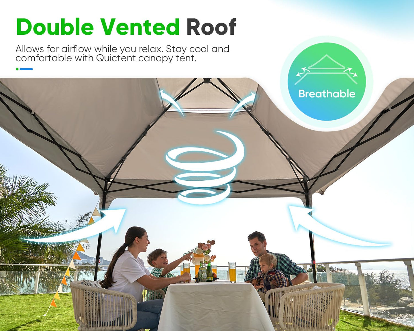 Quictent 12'x12' Pop up Gazebo Canopy Tent, One Person Set up Portable Instant Folding Shelter, Outdoor Canopy Tent with Extra Shade for Backyard, Patio, Party