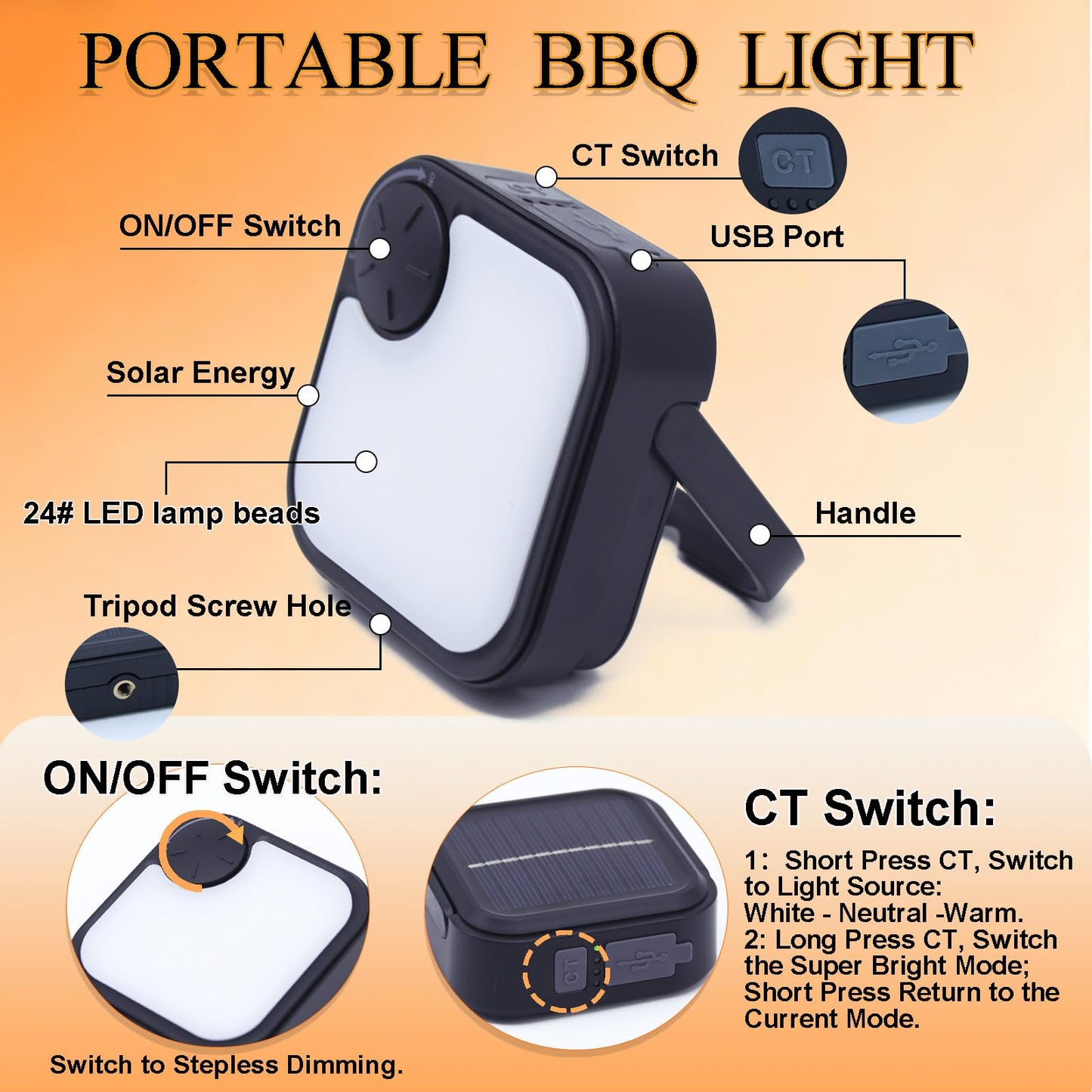 Rechargeable BBQ Grill Lights for Outdoor Grill, Magnetic Grill Lights for Outdoor Barbeque (BBQ Grilling Gifts)