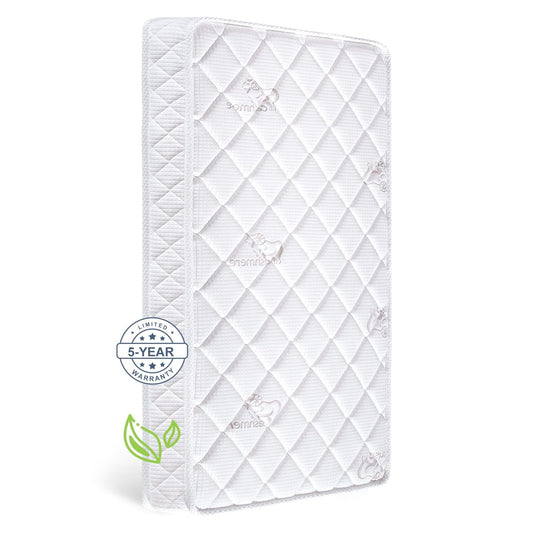 Letmxiu Premium Crib & Toddler Mattress,100% Knitted Fabric, Premium Fleece Surface-Hypoallergenic, 5" Thick Firm Soft Crib Mattress, Non-Toxic - Fits Standard Cribs & Toddler Beds