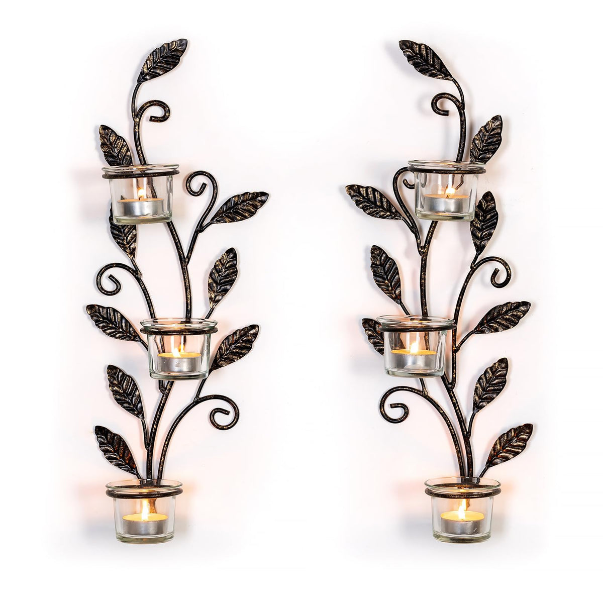 Sziqiqi Wall Sconces Candle Holder - Wall Tealight Candle Sconce Black