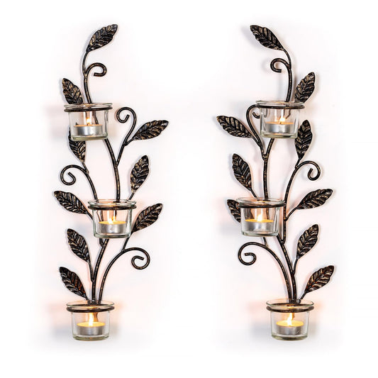Sziqiqi Wall Sconces Candle Holder - Wall Tealight Candle Sconce Black