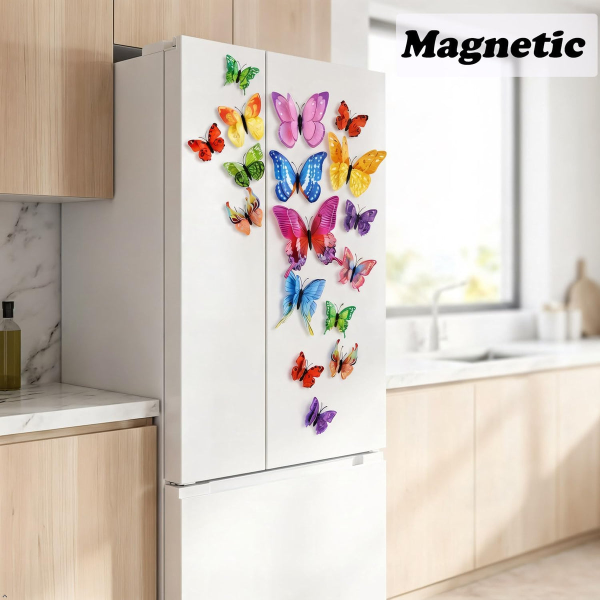 OPSEAM 3D Butterfly Wall Decor Butterfly Decorations Stickers with Magnets