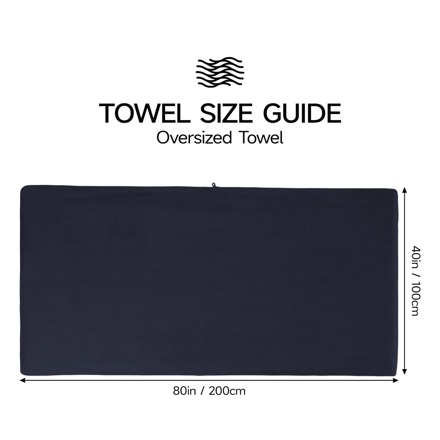 REDKISS Pack of 1 Jumbo Bath Sheet, 40 x 80 Inches Microfiber Oversized Bath Towel for Bathroom, Extra Large & Lightweight, Quick-Dry, Super Soft & Highly Absorbent, Perfect to Wrap Yourself In, Black