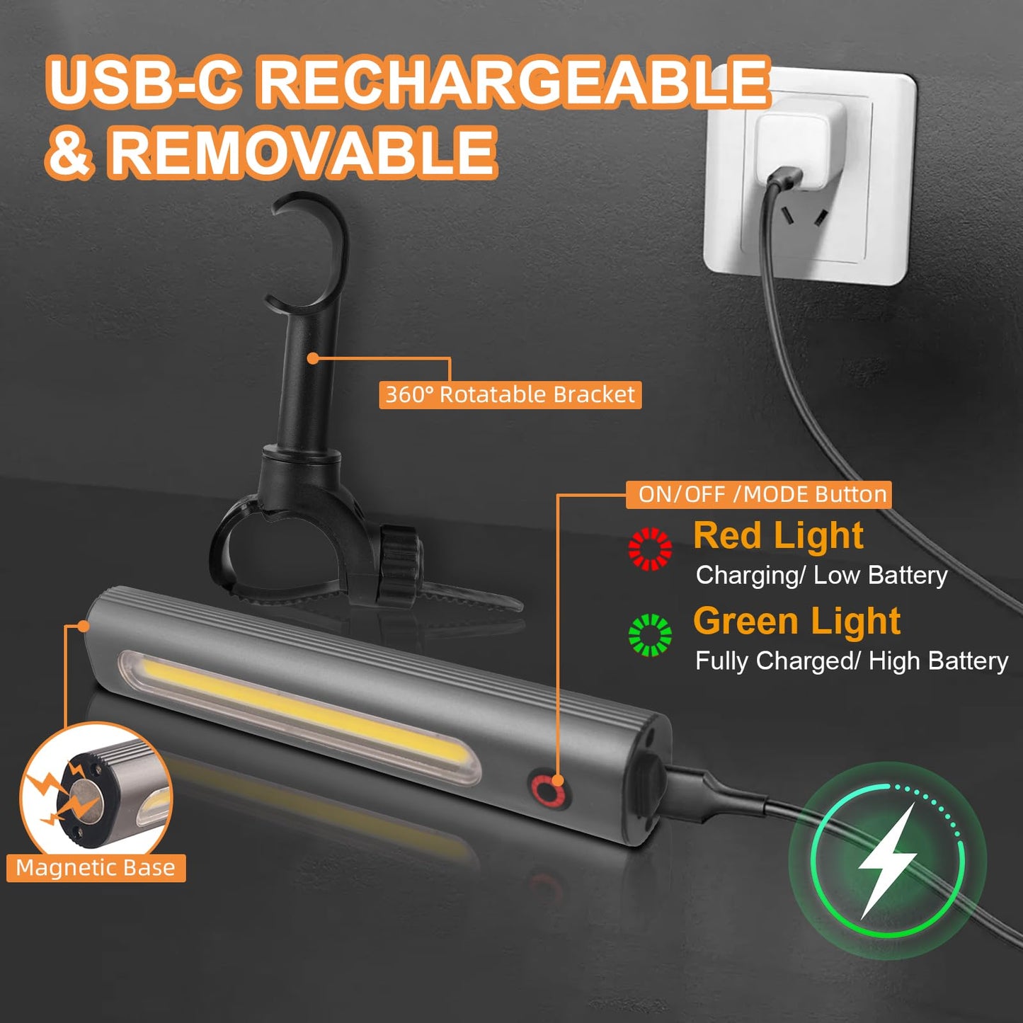 Barbecue Grill Light Designed for Blackstone & Weber Grill, Blackstone Griddle Accessories, Rechargeable LED Light for Outdoor, Grilling Accessories, Smoker BBQ Grilling Gift for Men Dad Him