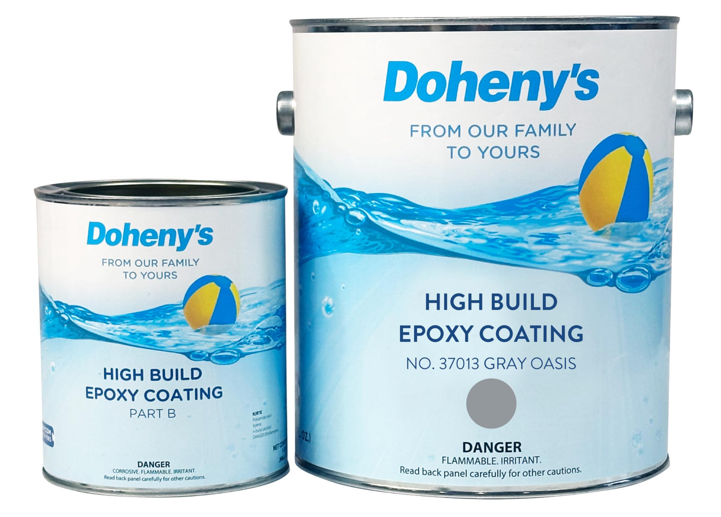Doheny's Pro-Grade High Build Self-Priming Epoxy Swimming Pool Paint | Formulated for Excellent Stain, Chemical, and Abrasion Resistance | VOC Compliant (Gray Oasis)