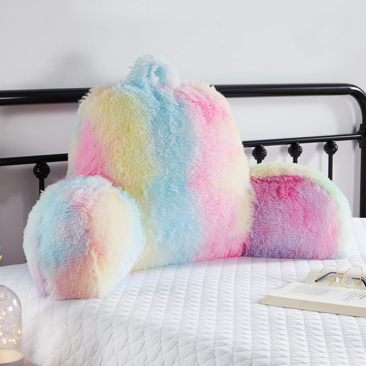 Bedriping Reading Pillow for Bed - Faux Fur