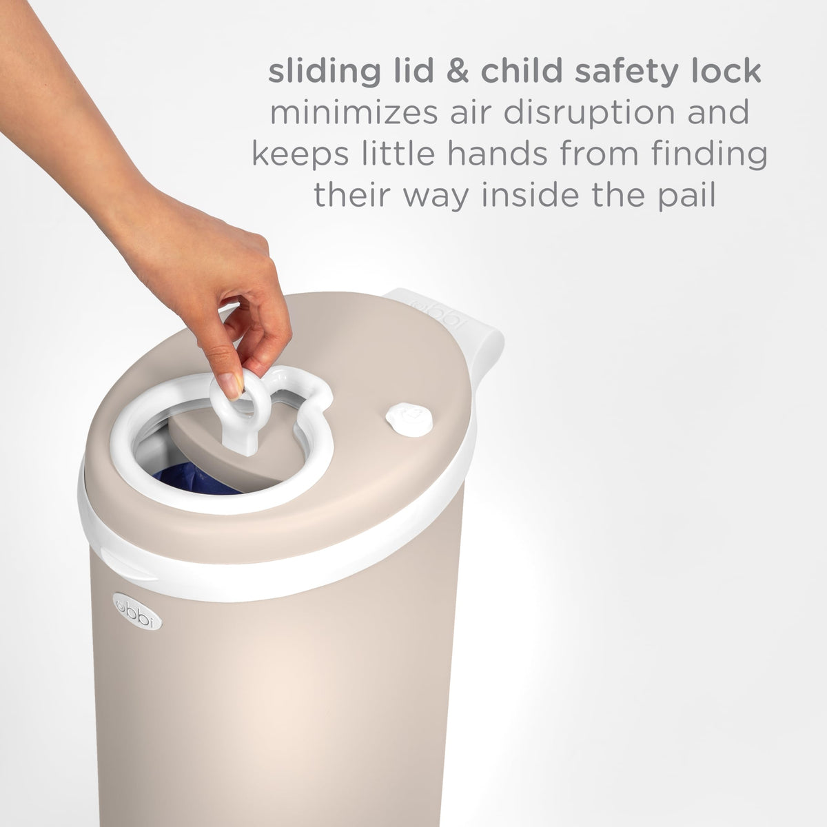 Ubbi Stainless Steel Diaper Pail, No Special Bags, Odor-Locking, Taupe