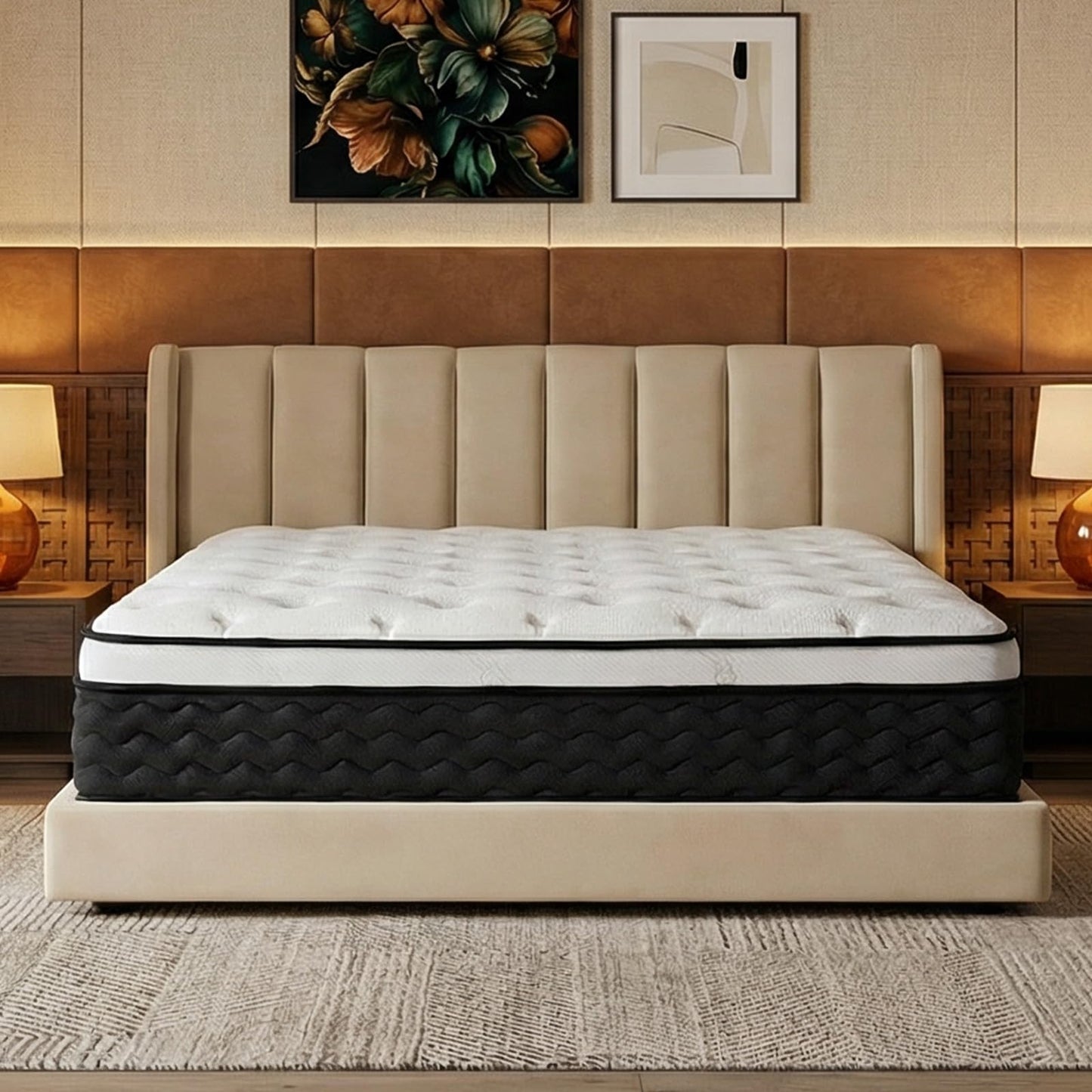 Queen Mattress 12 Inch,Medium Firm Hybrid Queen Size Mattress in a Box, Memory Foam with Individual Pocket Springs, Upgrade Zoned Support, Motion Isolation&Pressure Relief, CertiPUR-US