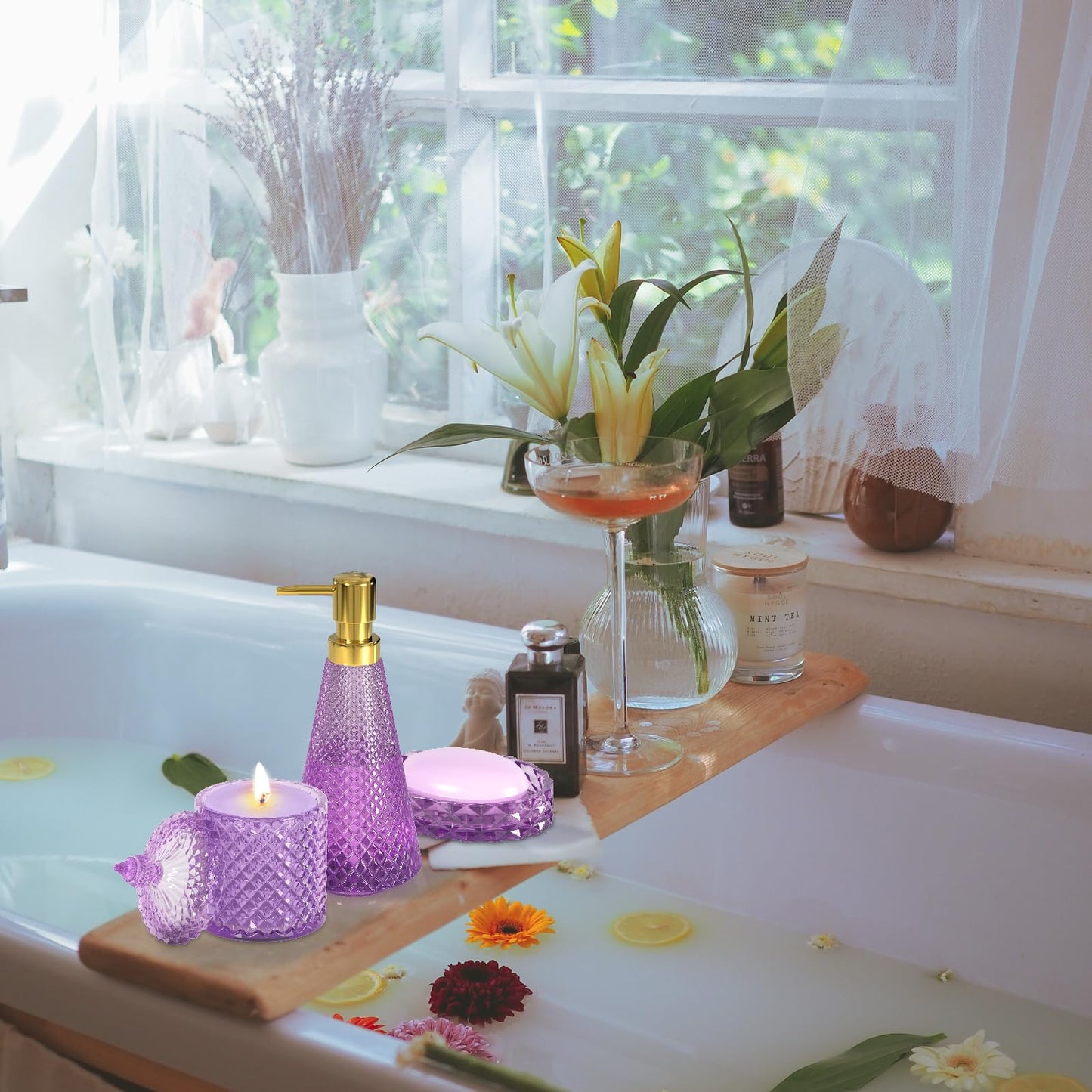 Modern Premium Blue and Purple Bathroom Accessory Set