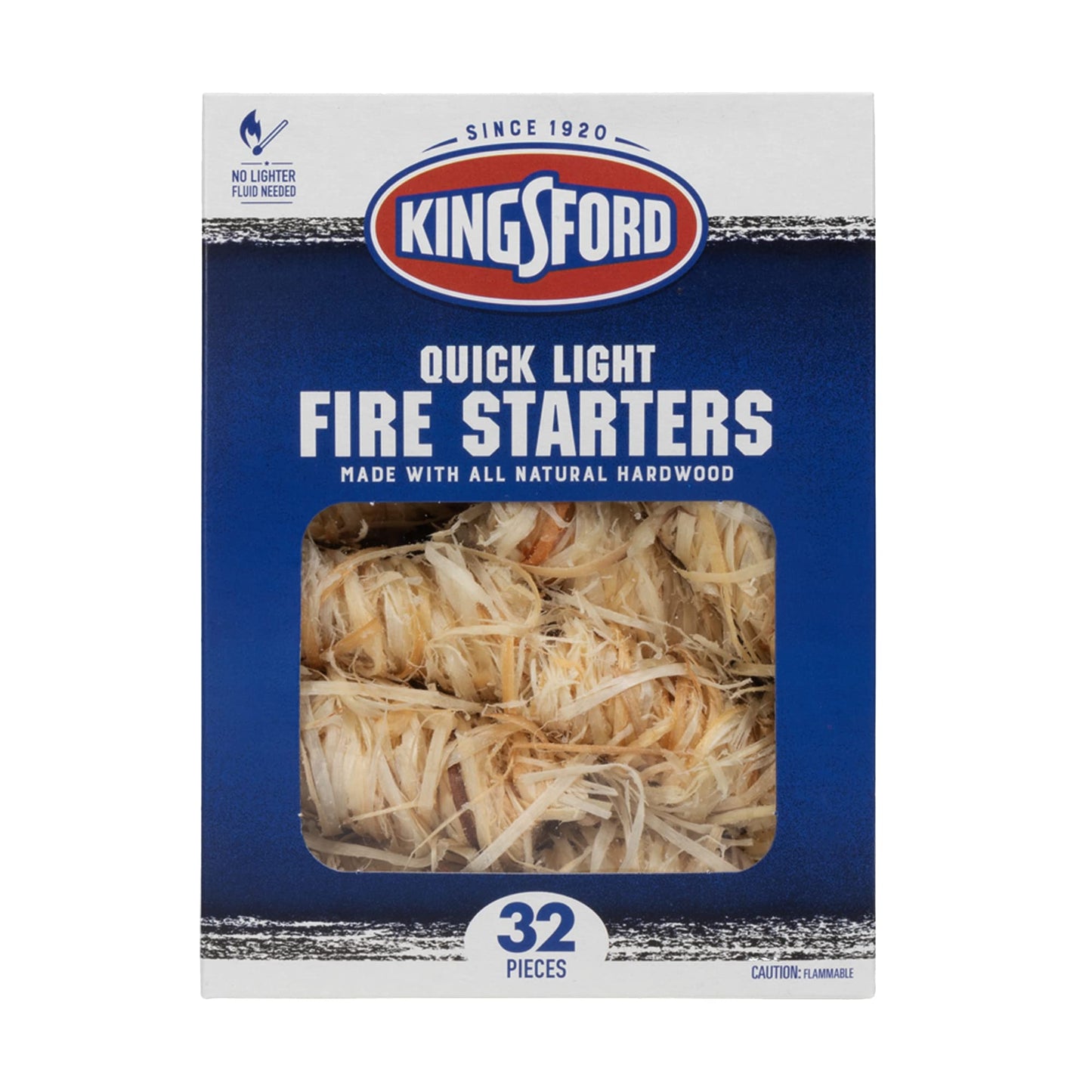 Kingsford Quick Light Fire Starter Rolls, All Natural Hardwood with Paraffin, Water Resistant and Easy Lighting for Charcoal, Pellet Grills, Smokers, Campfires, Outdoor Fireplaces, 32 Count