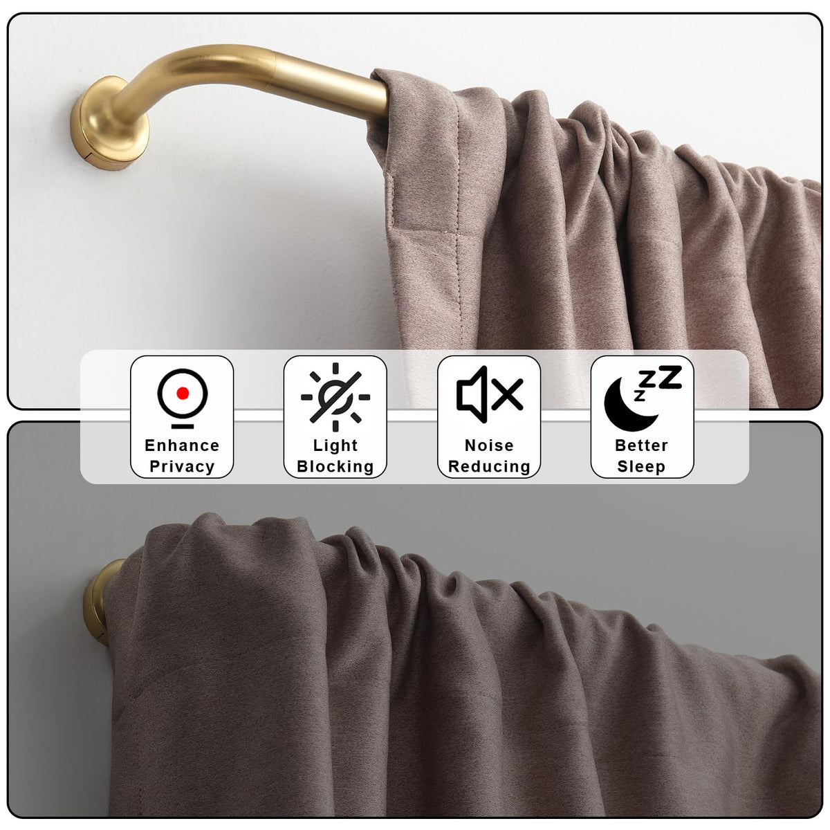 Room Darkening Rods, Single Window Rods 28-86 Inch(2.33-7.17ft) Telescoping